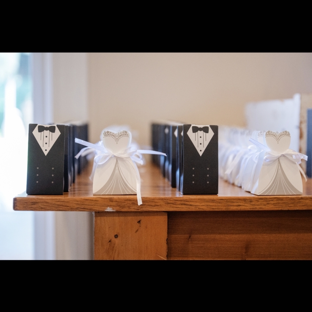 BRIDAL BRIDE & GROOM PARTY FAVORS Black Tuxedo & Wedding Dress Total Of 46 - Picture 5 of 5